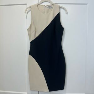 Elizabeth and James Cream and Navy Dress Size 6